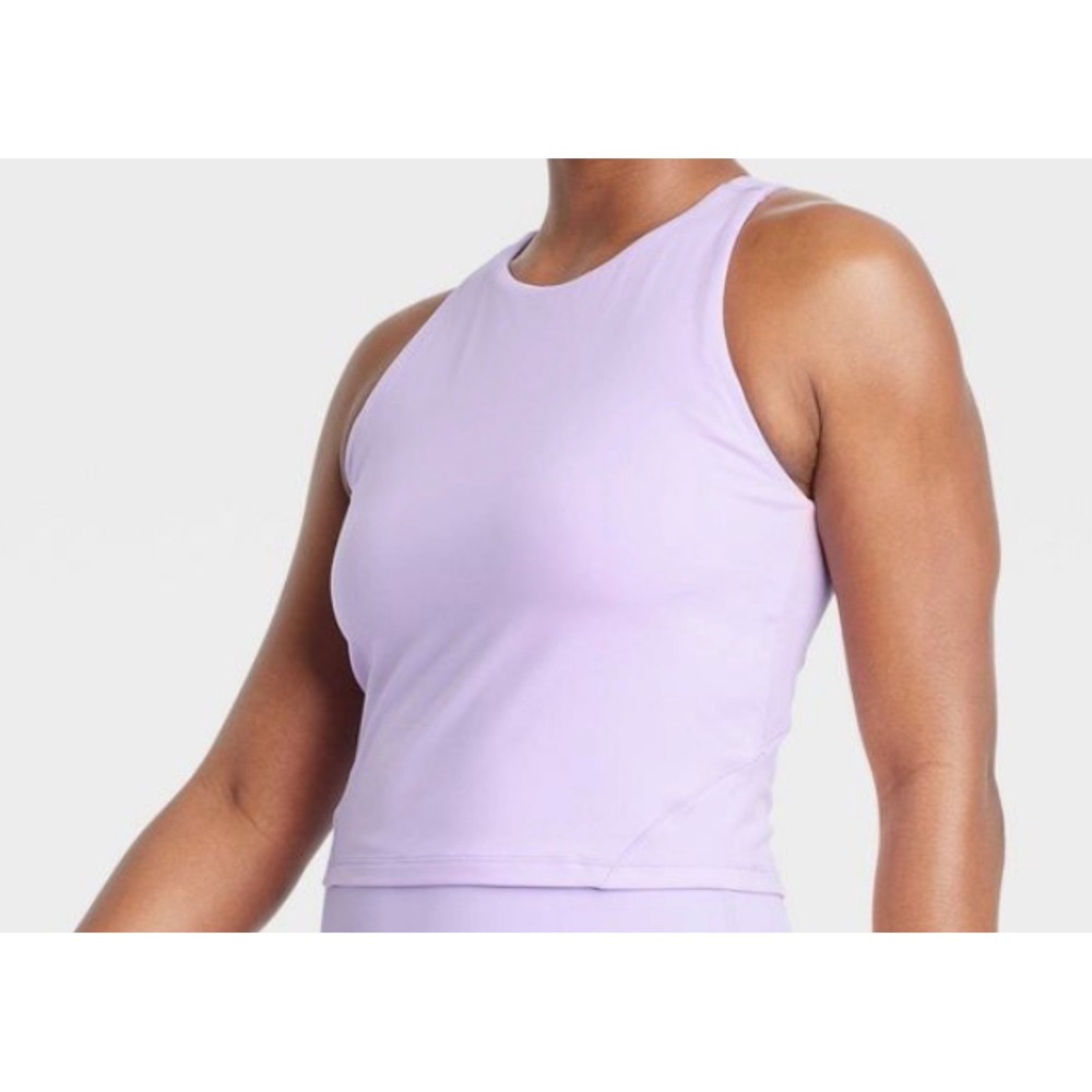Old Navy Purple PowerChill High Neck Cropped Active Tank Top Large
